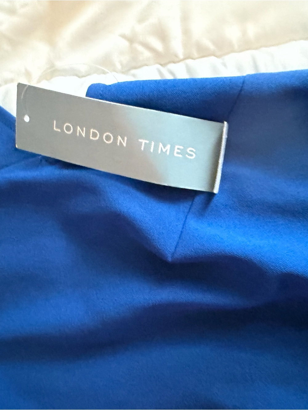 London Times Royal Blue Ruffled Hem Midi Dress - Picture 5 of 9